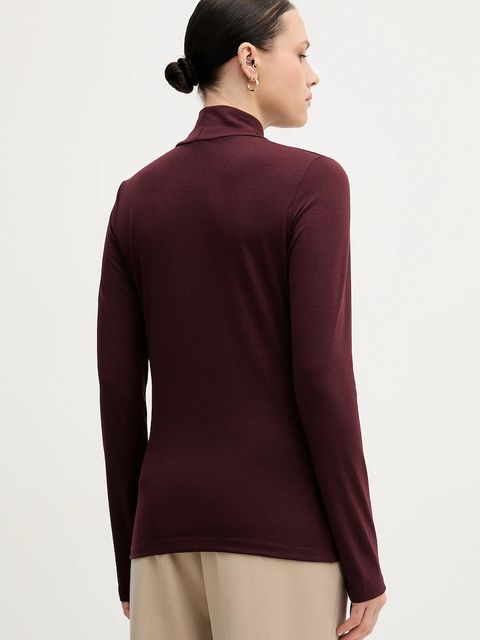 Sandro Ferrone longsleeve kolor bordowy z półgolfem S98YBFSENSO