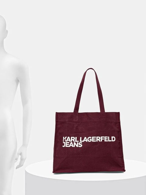 Karl Lagerfeld Jeans torba bawełniana kolor bordowy A1W50002