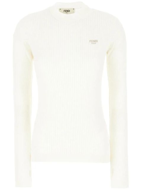 FENDI embroidered-logo sweater - White - zdjęcie produktu nr 1