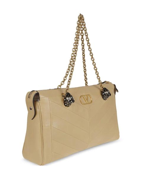 Valentino Garavani Valentino Garavani Panthea Shoulder Bag In Nappa Leather With Chevron Pattern - Neutrals