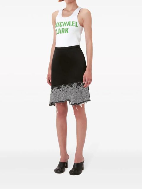 JW Anderson glitter-detail asymmetric skirt - Black - zdjęcie produktu nr 2