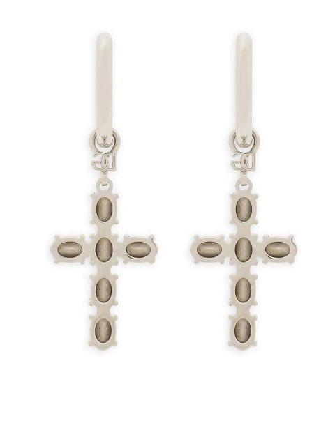 Dolce & Gabbana cross-charm hoop earrings - Silver - zdjęcie produktu nr 2