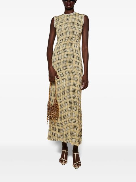 Rabanne tartan-check maxi dress - Neutrals