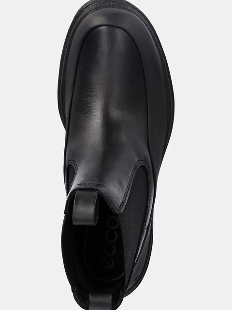 Ecco sztyblety skórzane Grainer Chelsea damskie kolor czarny na płaskim obcasie 214793-51052