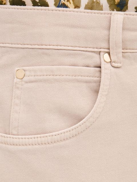 Marc Aurel spodnie damskie kolor beżowy proste high waist 1791-2309-93420