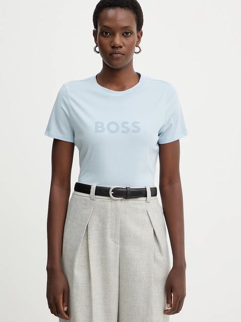 BOSS Orange t-shirt bawełniany BOSS ORANGE damski kolor niebieski 50501139 - zdjęcie produktu nr 2
