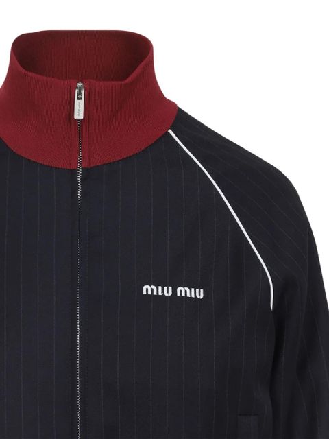 Miu Miu pinstripe wool jacket - Blue