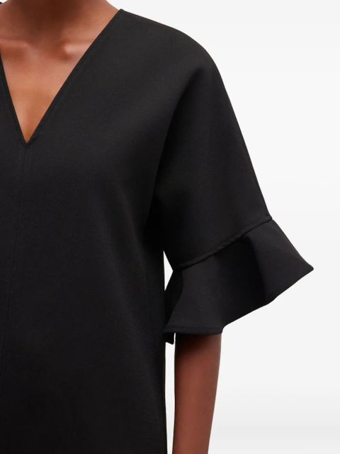 GANNI ruffled sleeve dress - Black