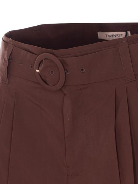 TWINSET belted shorts - Brown