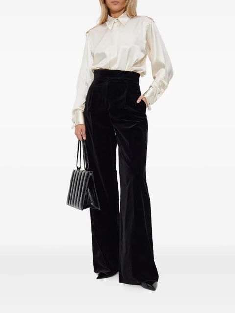 Max Mara pleated velvet trousers - Black