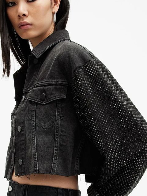 AllSaints kurtka bawełniana ANDERS kolor czarny przejściowa W117PB