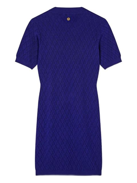 Versace short-sleeve V-pattern mini dress - Blue - zdjęcie produktu nr 2