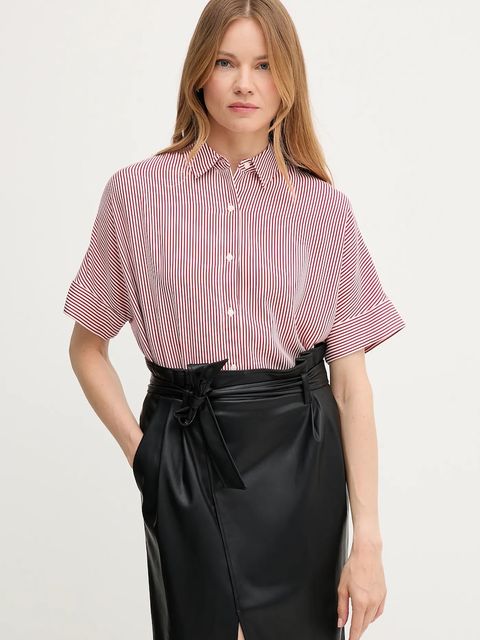 Tommy Hilfiger koszula damska kolor czerwony relaxed z kołnierzykiem klasycznym WW0WW45883 - zdjęcie produktu nr 1