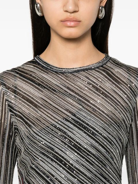 Missoni sequin-embellished striped maxi dress - Black