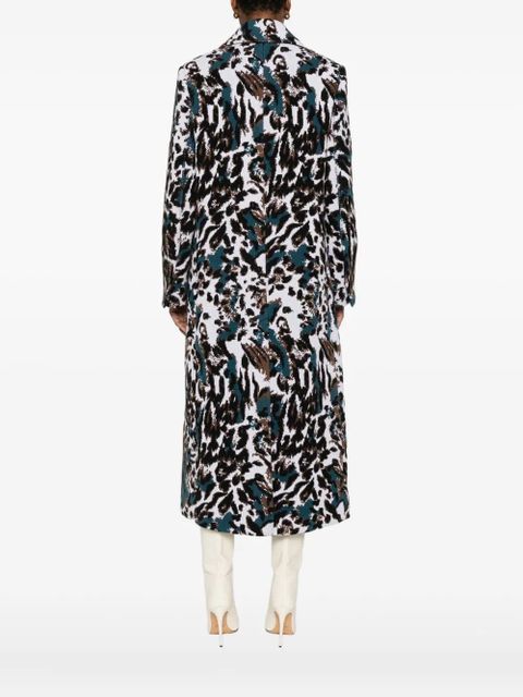 Missoni animalier-pattern button coat - White