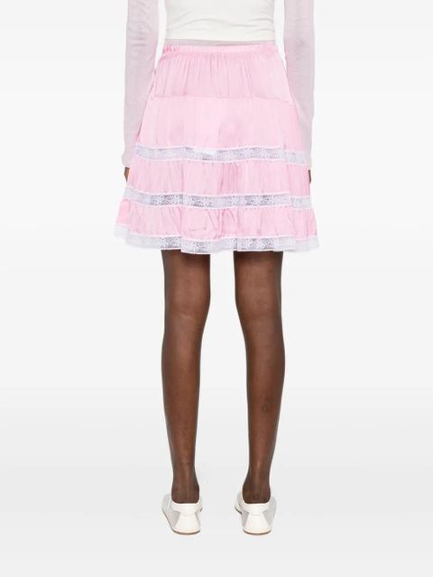 Gimaguas tiered lace-trimmed mini skirt - Pink