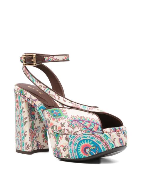 ETRO Paisley-pattern platform-heel sandals - Neutrals - zdjęcie produktu nr 2