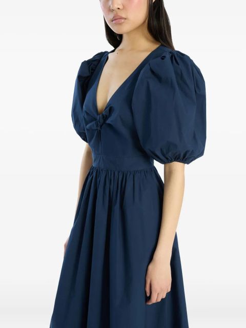 ROTATE BIRGER CHRISTENSEN puff-sleeve midi dress - Blue