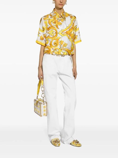 Dolce & Gabbana Dolce Box crochet-panel clutch bag - Gold - zdjęcie produktu nr 2