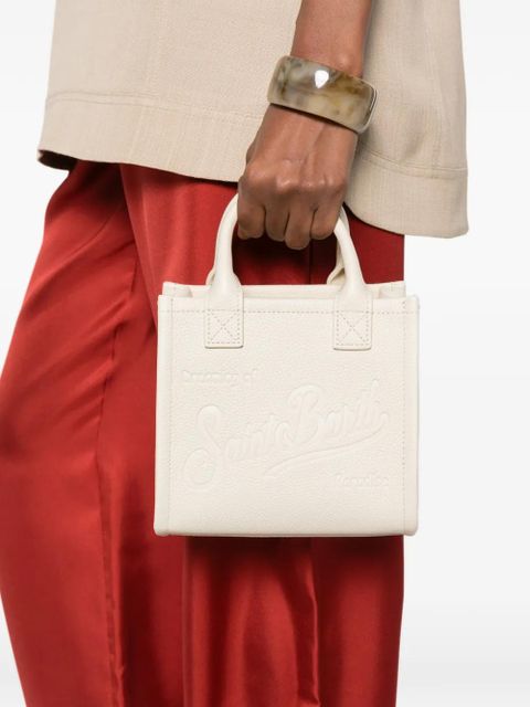 MC2 Saint Barth mini Vanity logo-embossed tote bag - White