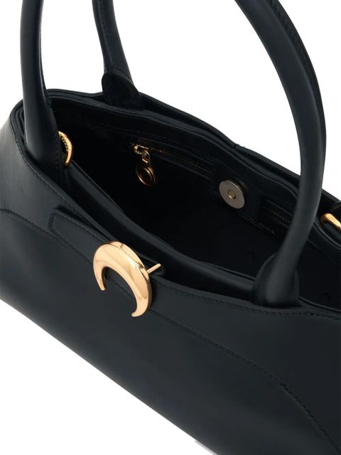 Marine Serre medium Aurora smooth-leather tote bag - Black