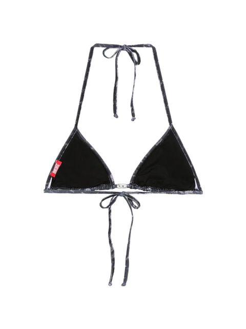 Diesel triangle houndstooth bikini top - Black
