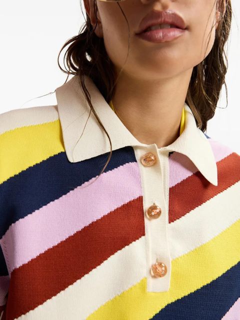 Essentiel Antwerp Jollow striped polo top - Neutrals
