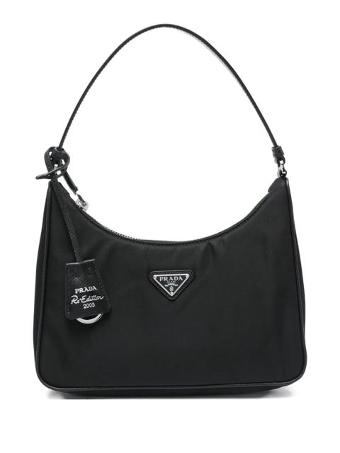 Prada small triangle-logo shoulder bag - Black - zdjęcie produktu nr 1