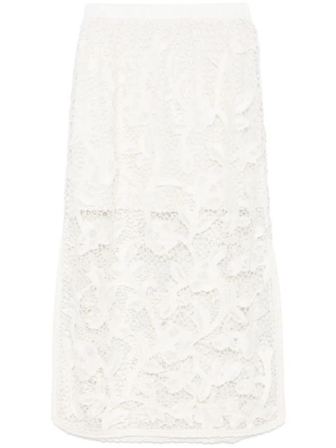 ZIMMERMANN crochet midi skirt - White