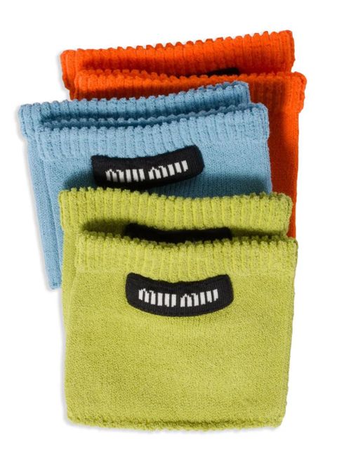 Miu Miu logo-print socks (pack of three) - Orange - zdjęcie produktu nr 2