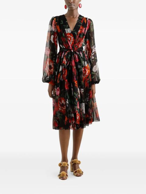 Dolce & Gabbana silk midi dress - Black