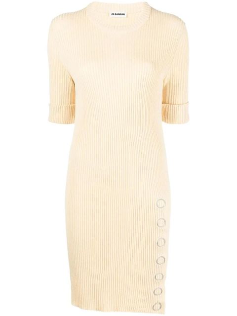 Jil Sander ribbed-knit short tunic dress - Yellow - zdjęcie produktu nr 1