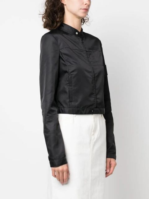 MM6 Maison Margiela logo-patch cropped jacket - Black