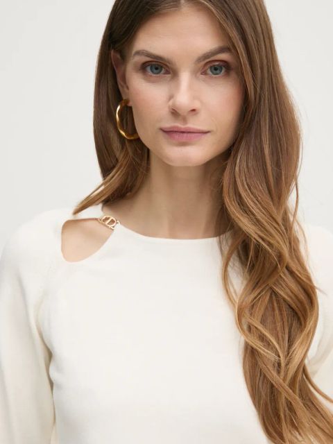 Twinset sweter damski kolor beżowy lekki 251TP3490