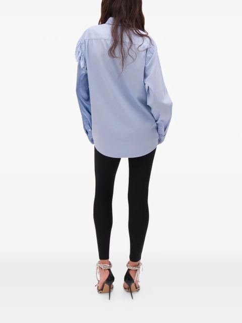 AREA deconstructed frayed-edge shirt - Blue