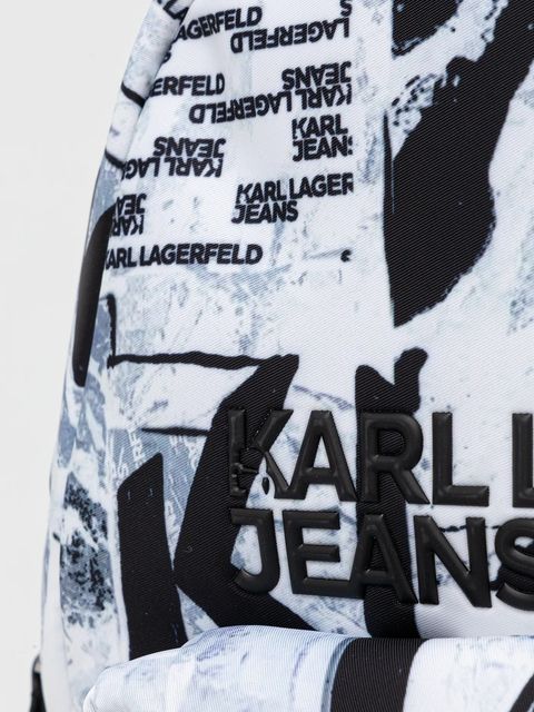 Karl Lagerfeld Jeans plecak kolor biały duży wzorzysty A4M30223