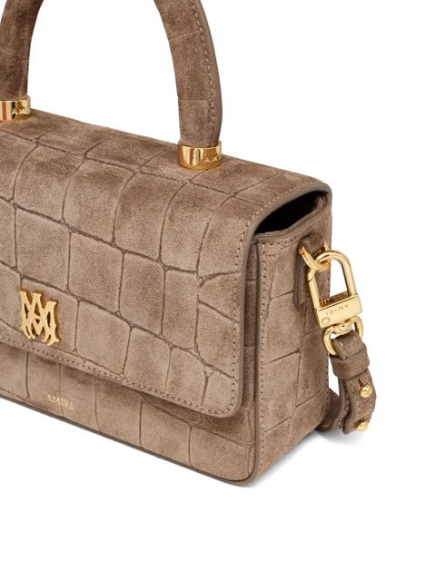 AMIRI croc-effect suede cross body bag - Neutrals