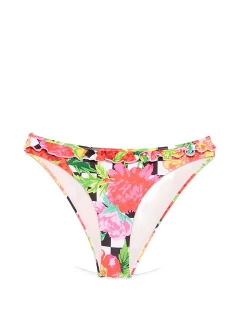 Moschino floral-print ruffled bikini bottoms - Pink - zdjęcie produktu nr 1