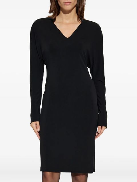 Versace V-neck long-sleeve mini dress - Black