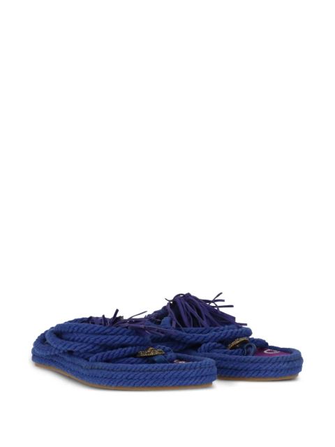 ETRO fringe-detail sandals - Blue