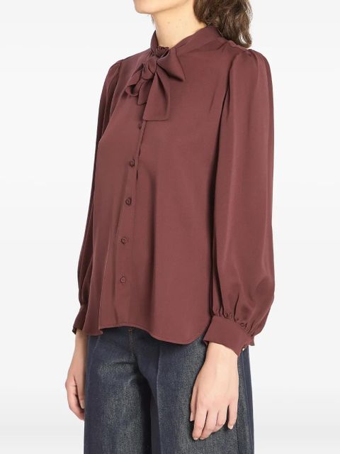 Max Mara puff-sleeve bow blouse - Brown - zdjęcie produktu nr 2