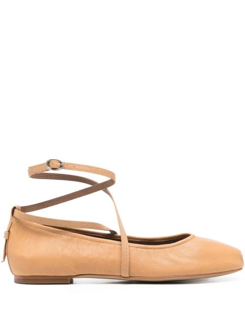 Ba&Sh leather wrap-strap ballet flats - Brown - zdjęcie produktu nr 1