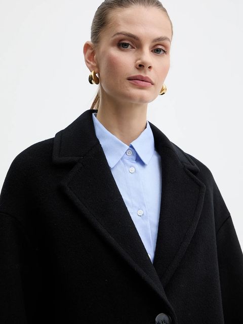 MAX&Co. płaszcz z dodatkiem wełny kolor czarny 2526016023200