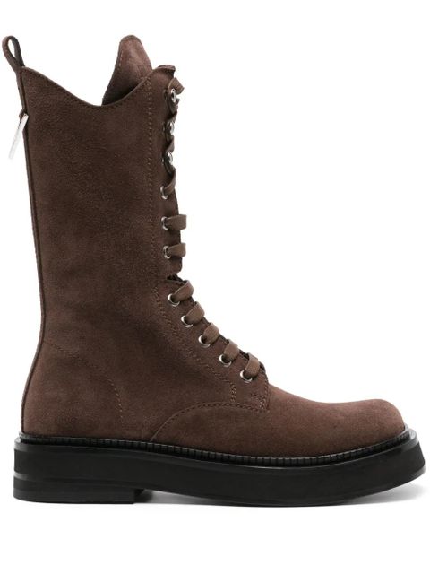 The Attico square-toe suede boots - Brown - zdjęcie produktu nr 1
