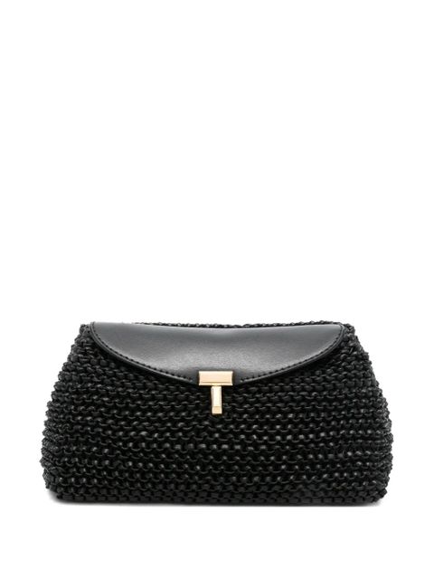 TOTEME mini T-lock woven leather clutch bag - Black - zdjęcie produktu nr 1