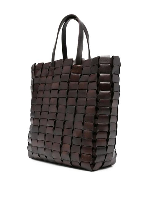 DRAGON DIFFUSION leather woven tote bag - Black