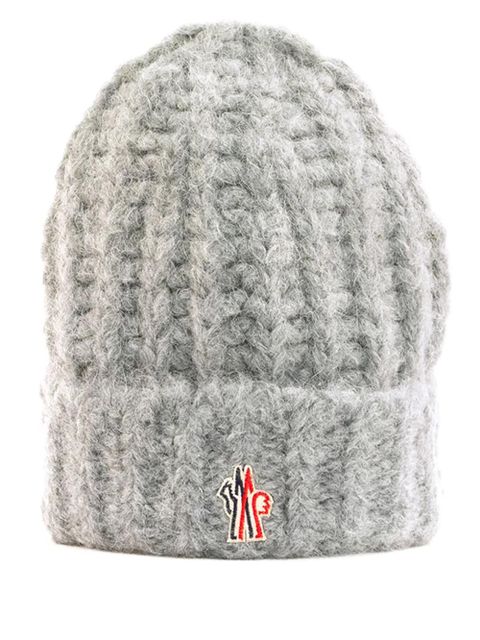 Moncler Grenoble logo-patch beanie - Grey - zdjęcie produktu nr 1