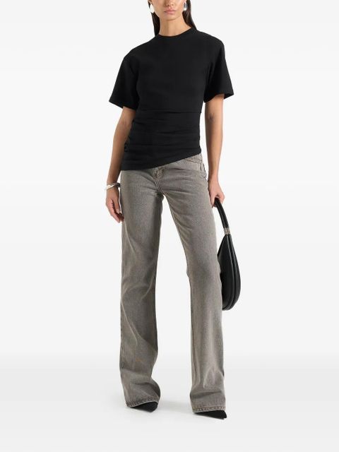 Manière De Voir Pauline ruched asymmetric T-shirt - Black - zdjęcie produktu nr 2