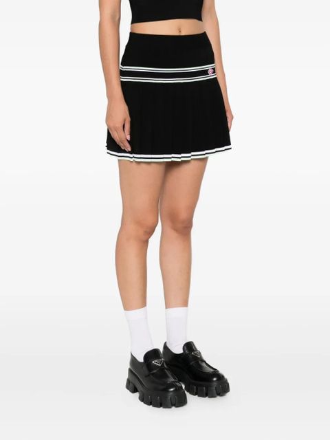 Casablanca pleated striped skirt - Black - zdjęcie produktu nr 2