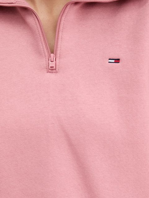 Tommy Jeans bluza damska kolor różowy gładka DW0DW20946